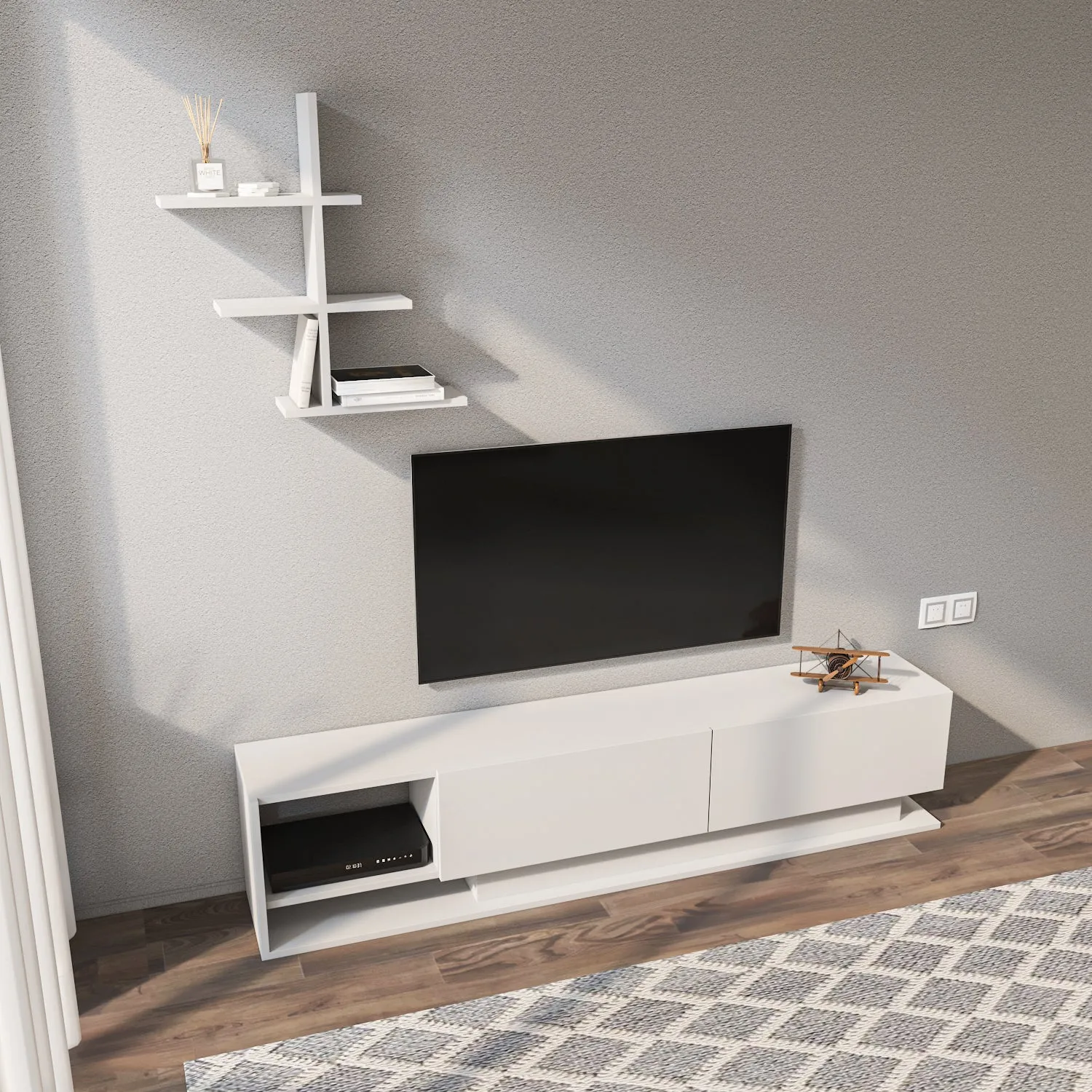 LIZA TV STAND WHITE Decorotika