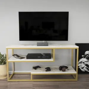 Lorin 47 inch Wide Metal Wood TV Stand Media Console for TVs up to 55 inch Decorotika
