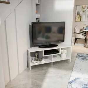 Maldiv 47" Wide Corner TV Stand | Media Console | for TVs up to 50" Decorotika