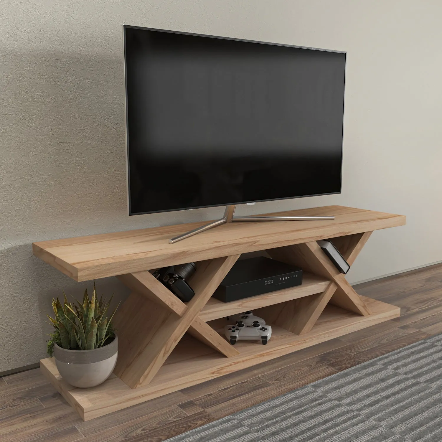 Massi 55'' Solid Wood TV Stand Console Table Decorotika
