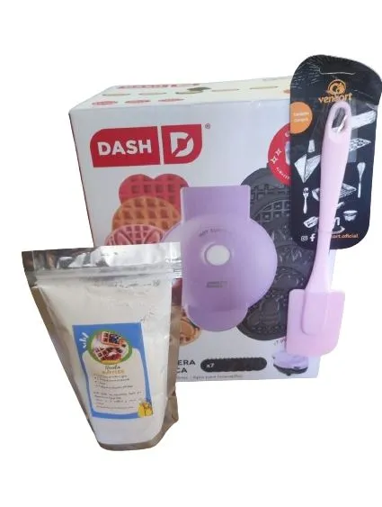 Miniwafflera con 7 Placas Intercambiables  Espatula  Harina
