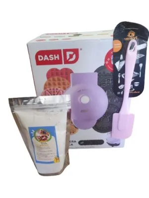 Miniwafflera con 7 Placas Intercambiables  Espatula  Harina