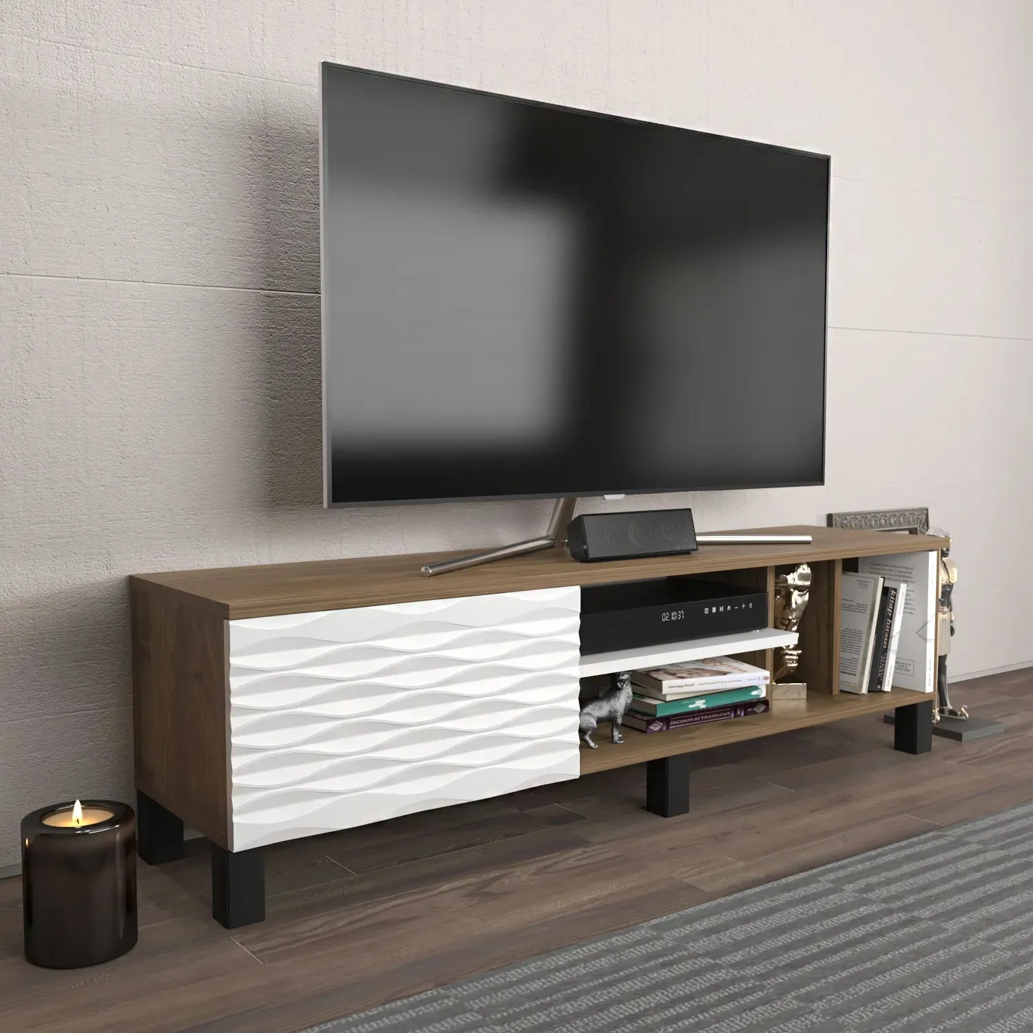Olyo 55 inch Wide TV Stand Media Console for TVs up to 60 inch Decorotika