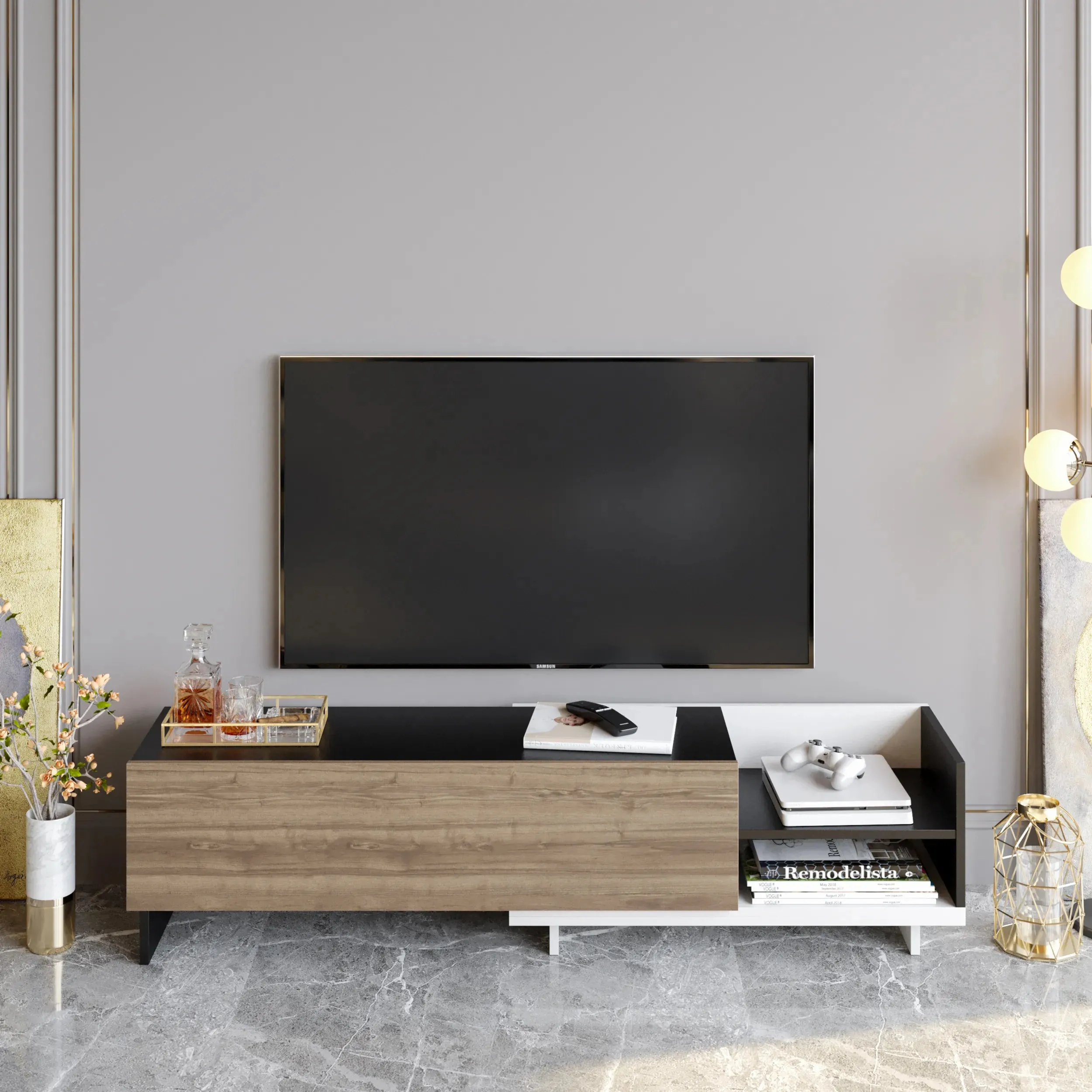 Parion 65" Wide TV Stand and Media Console for TVs up to 65" Decorotika