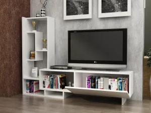 Pegai TV Stand & Entertainment Center for TVs up to 55" - White Decorotika