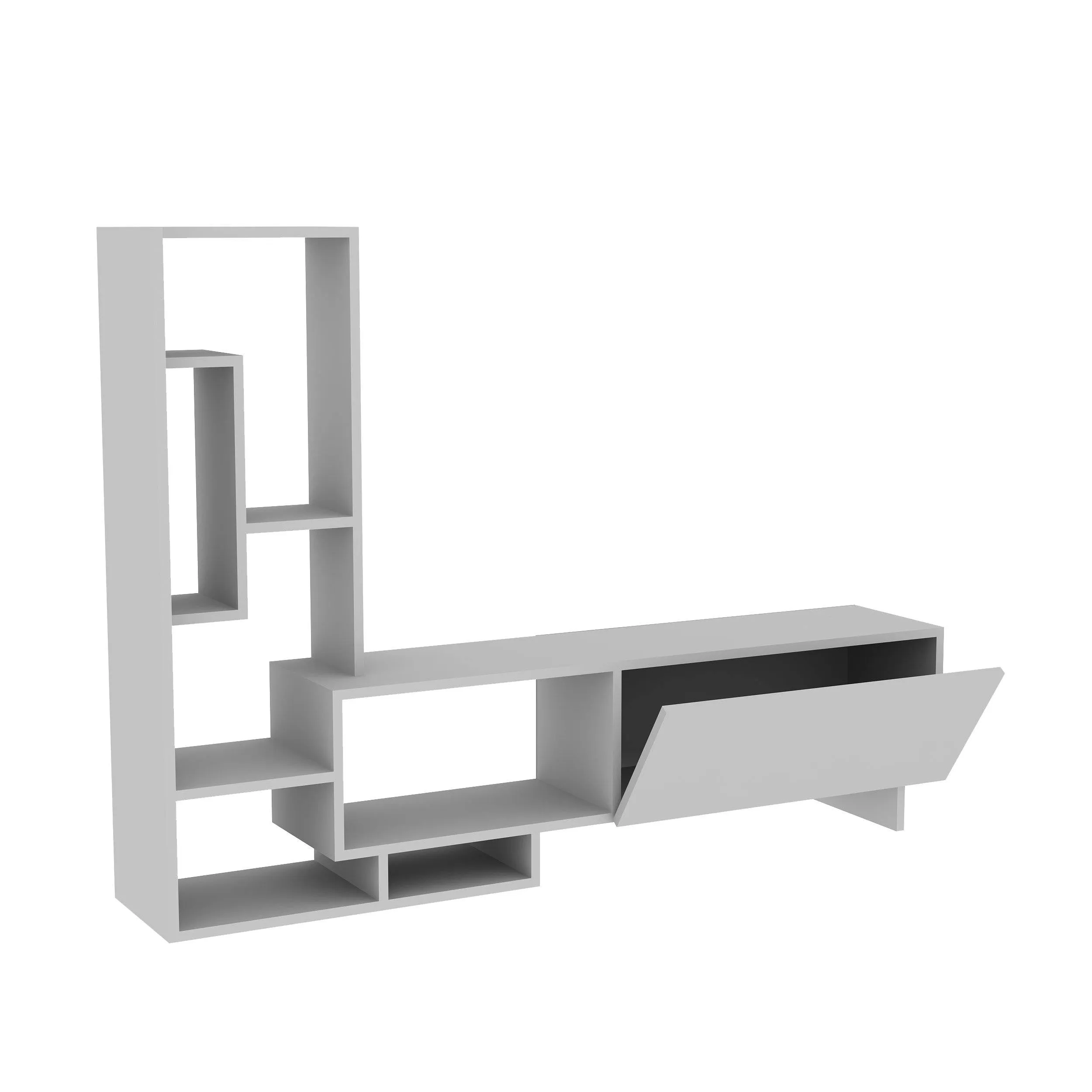 Pegai TV Stand & Entertainment Center for TVs up to 55" - White Decorotika