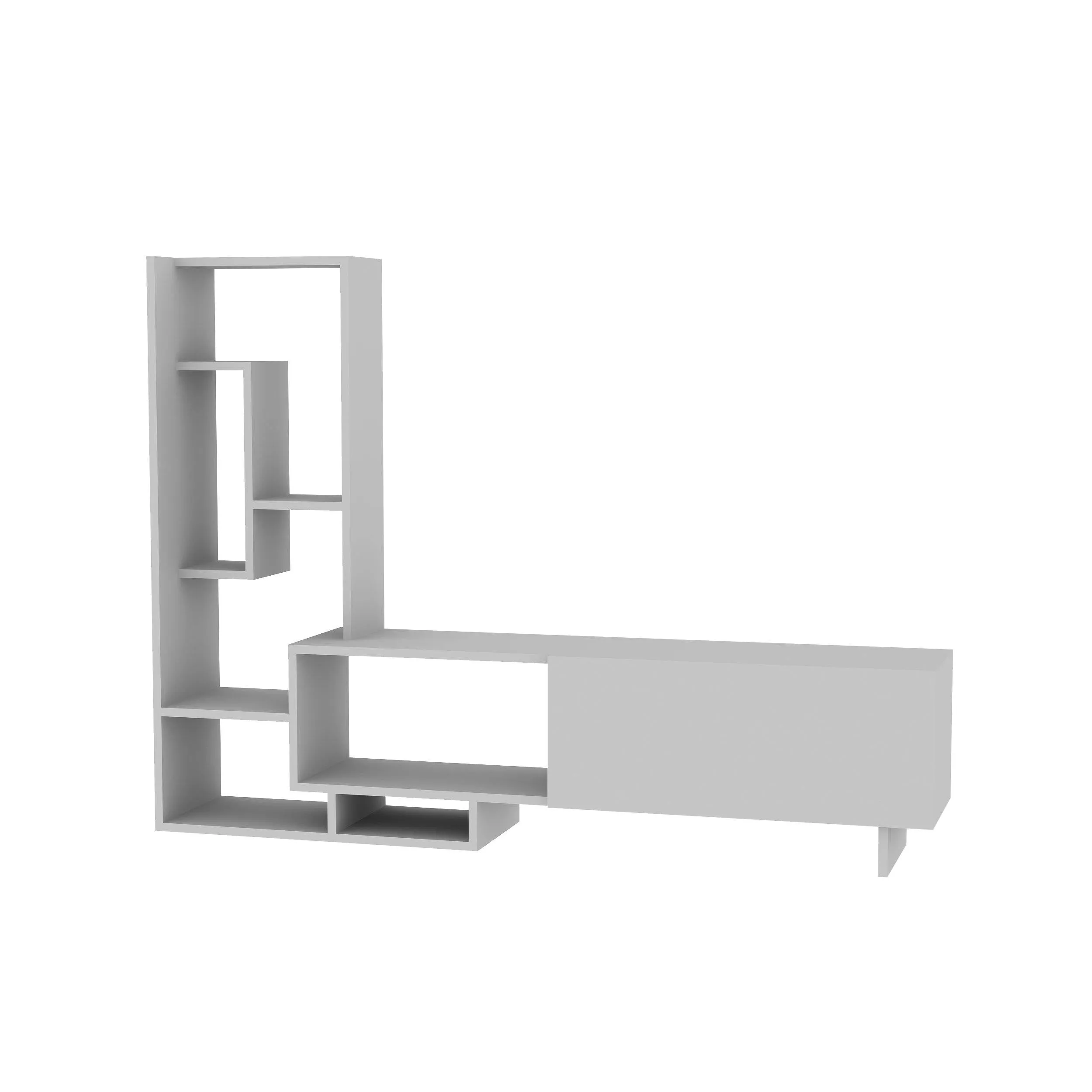 Pegai TV Stand & Entertainment Center for TVs up to 55" - White Decorotika