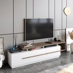 Pia 71" TV Stand and Media Console with Cabinets and Shelves for TVs up to 80" Decorotika