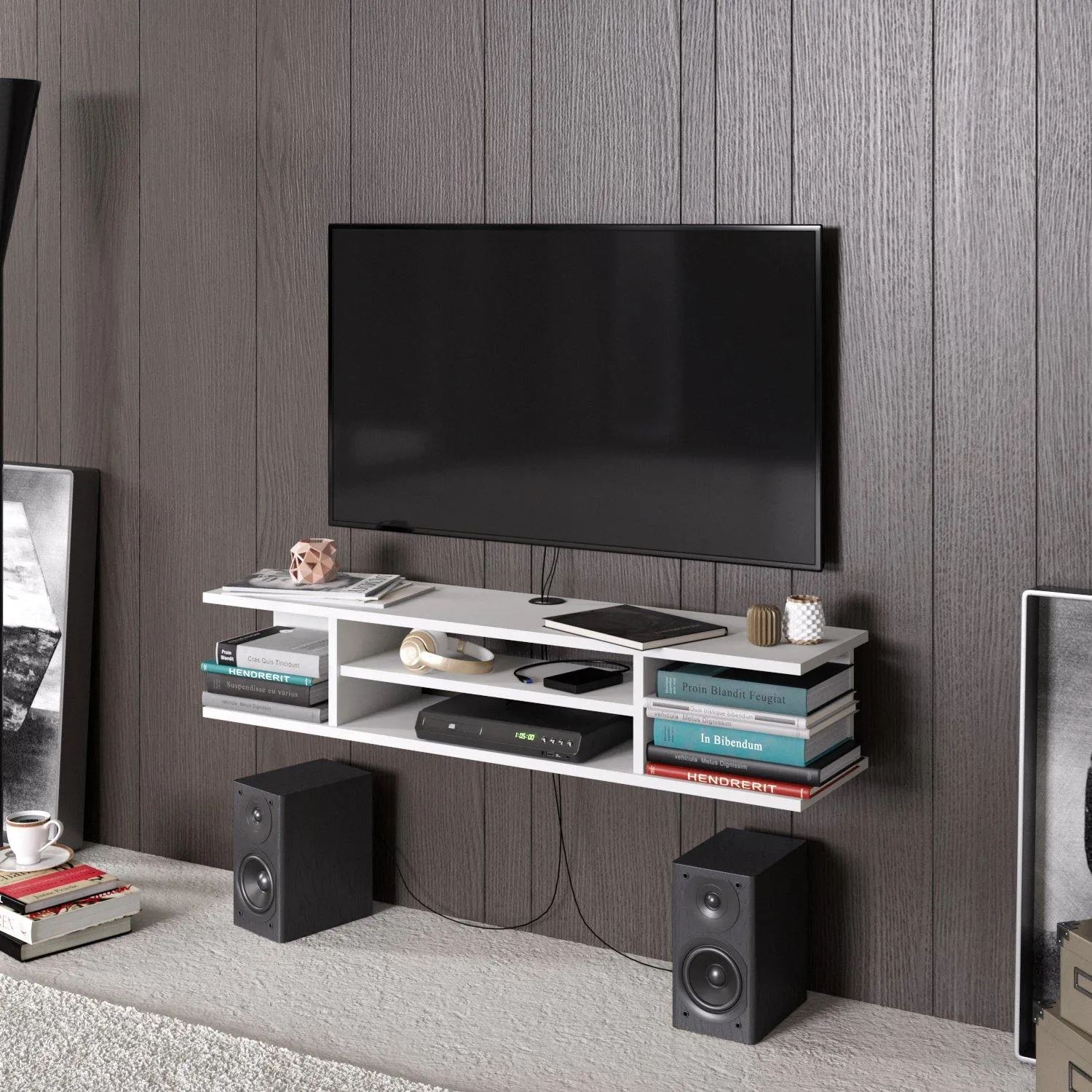 Pivot Floating, Wall Mounted TV Stand and Media Console for TVs up to 55'' Decorotika