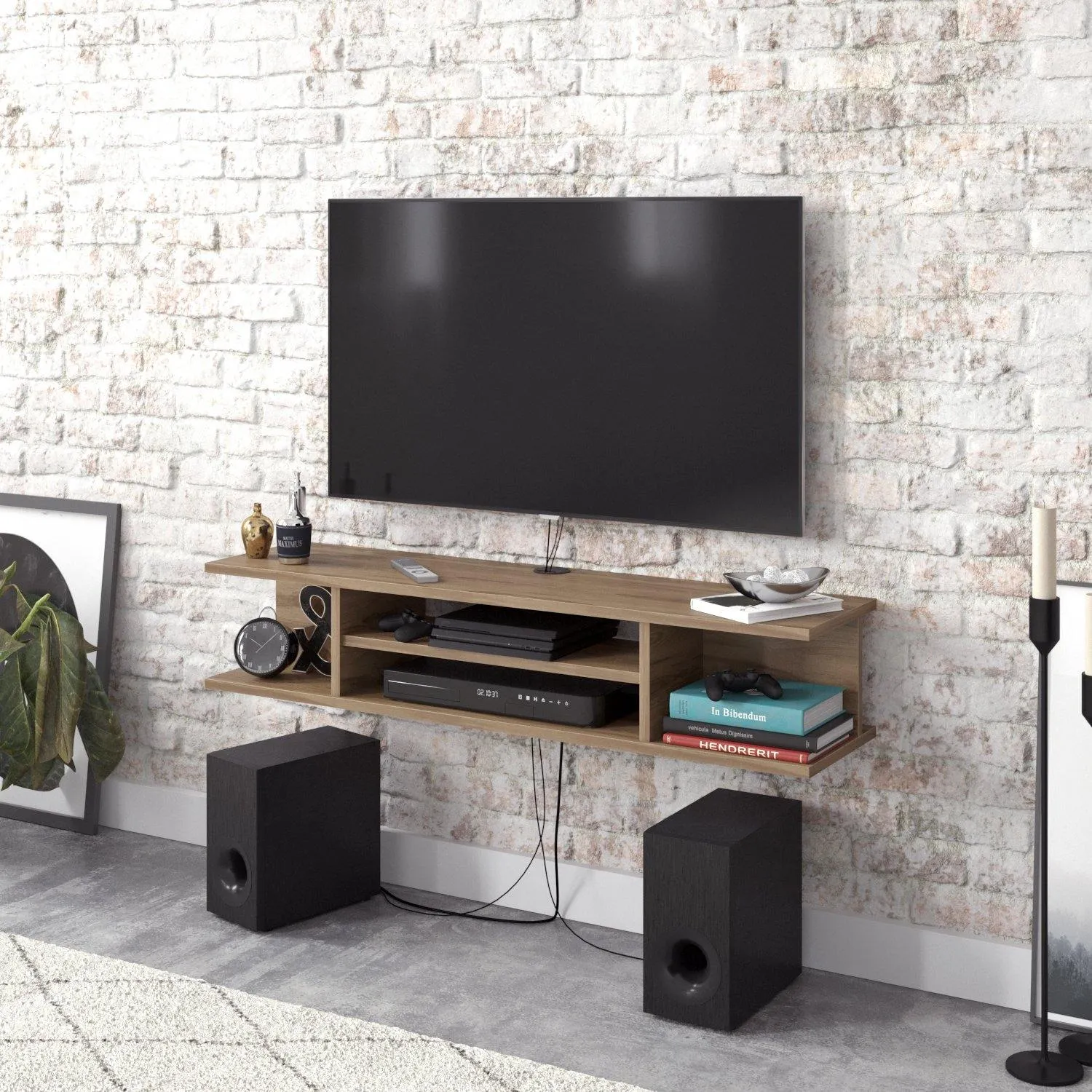 Pivot Floating, Wall Mounted TV Stand and Media Console for TVs up to 55'' Decorotika