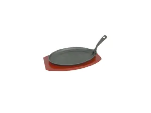 Plato para Carne Ovalado con Base y Agarradera  Hierro Fundido BWTH