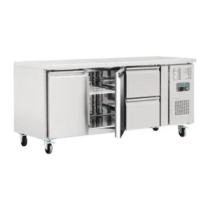 Polar U-Series 2 Door and 2 Drawer 417L Counter Fridge