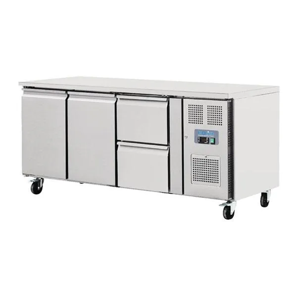 Polar U-Series 2 Door and 2 Drawer 417L Counter Fridge