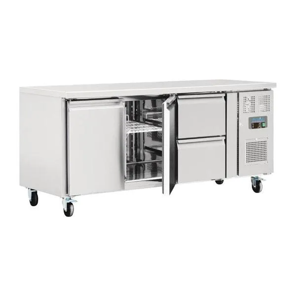 Polar U-Series 2 Door and 2 Drawer 417L Counter Fridge