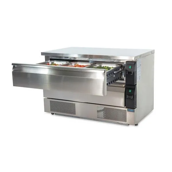 Polar U-Series Double Drawer Counter Fridge Freezer 6xGN