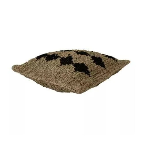 Raffia Cushion Cover | Black Motif | 50x50cm Zoco Home