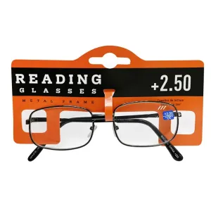 Reading Glasses Metal Frame  2.50, 6 Asstd Colours