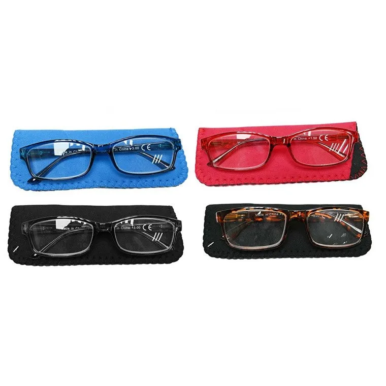 Reading Glasses w/Pouch,  1.50, Asstd Colours