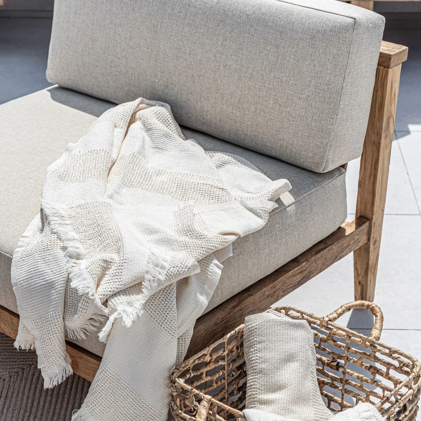 Recycled Cotton Towel | Beige | 90x170cm Zoco Home