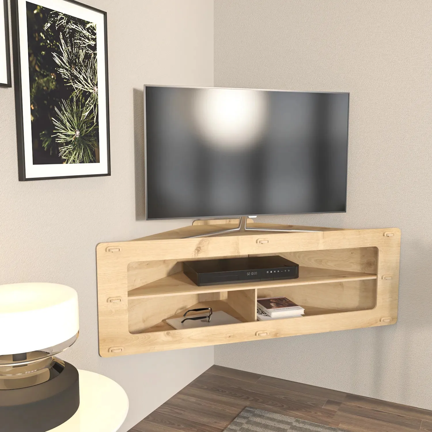 Sala 47" Wide Floating TV Stand | Corner TV Stand | MDF TV Stand Decorotika