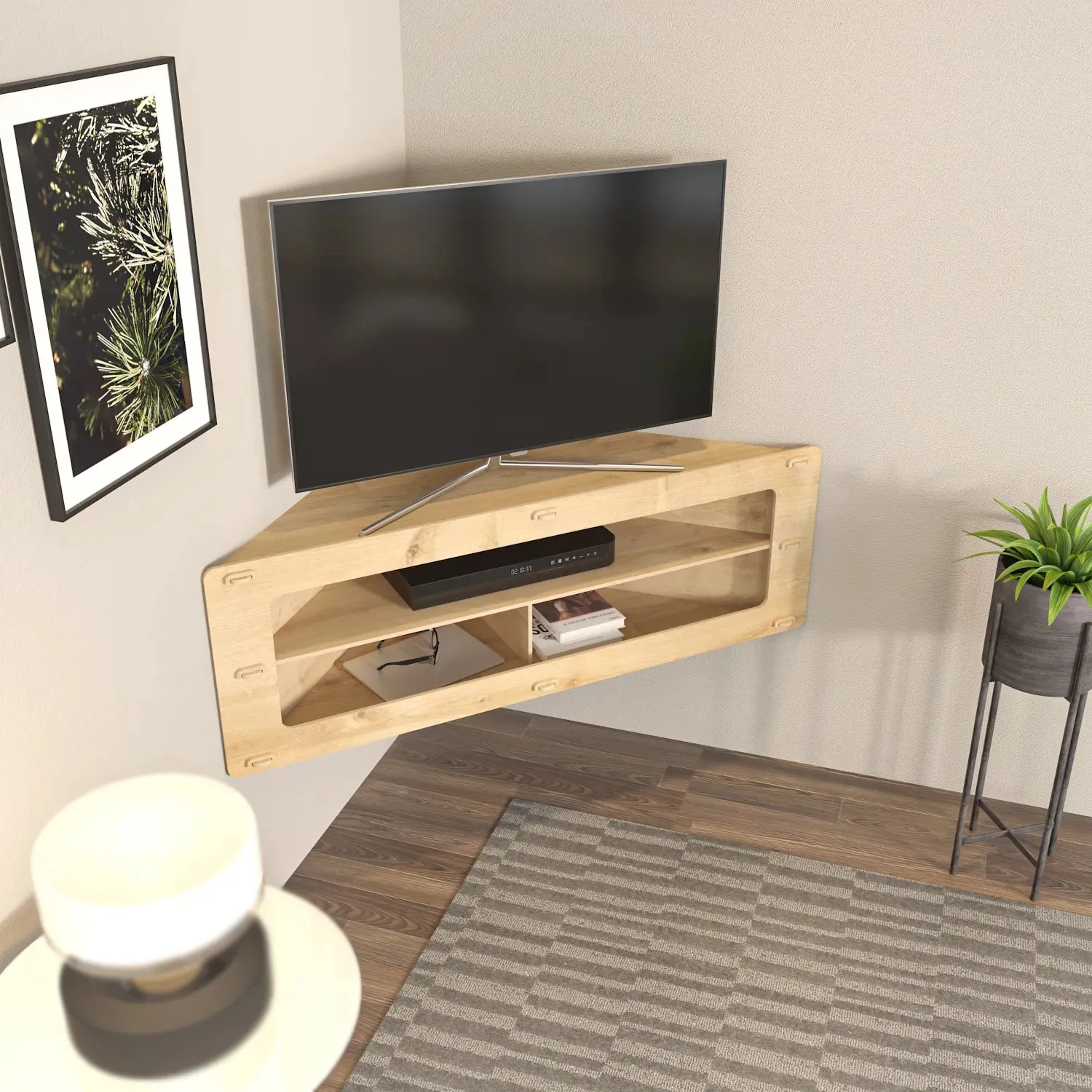 Sala 47" Wide Floating TV Stand | Corner TV Stand | MDF TV Stand Decorotika