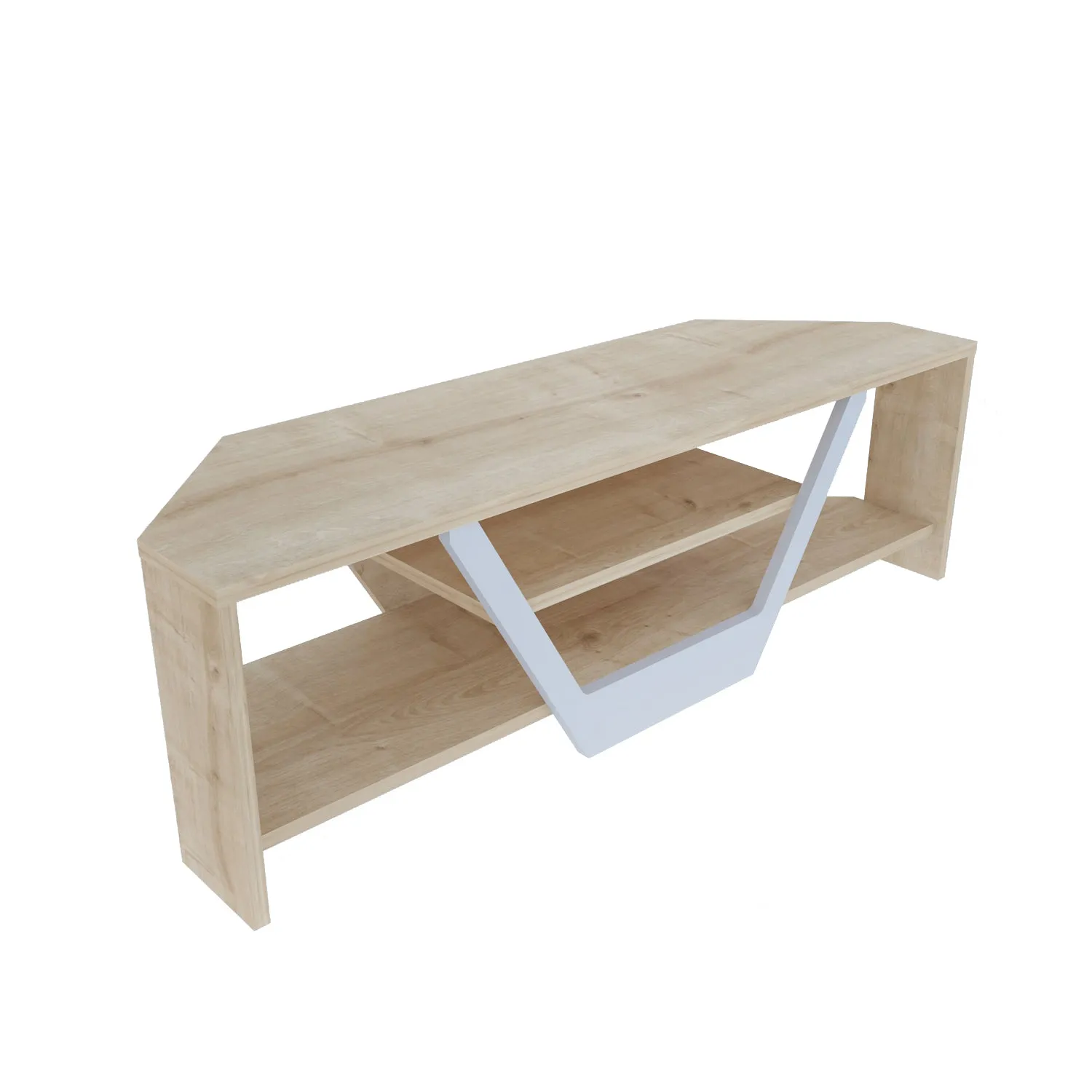 Sares 47'' Wide Corner TV Stand Console Table for Up to 55 inch TVs Decorotika