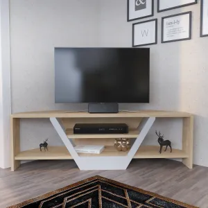 Sares 47'' Wide Corner TV Stand Console Table for Up to 55 inch TVs Decorotika