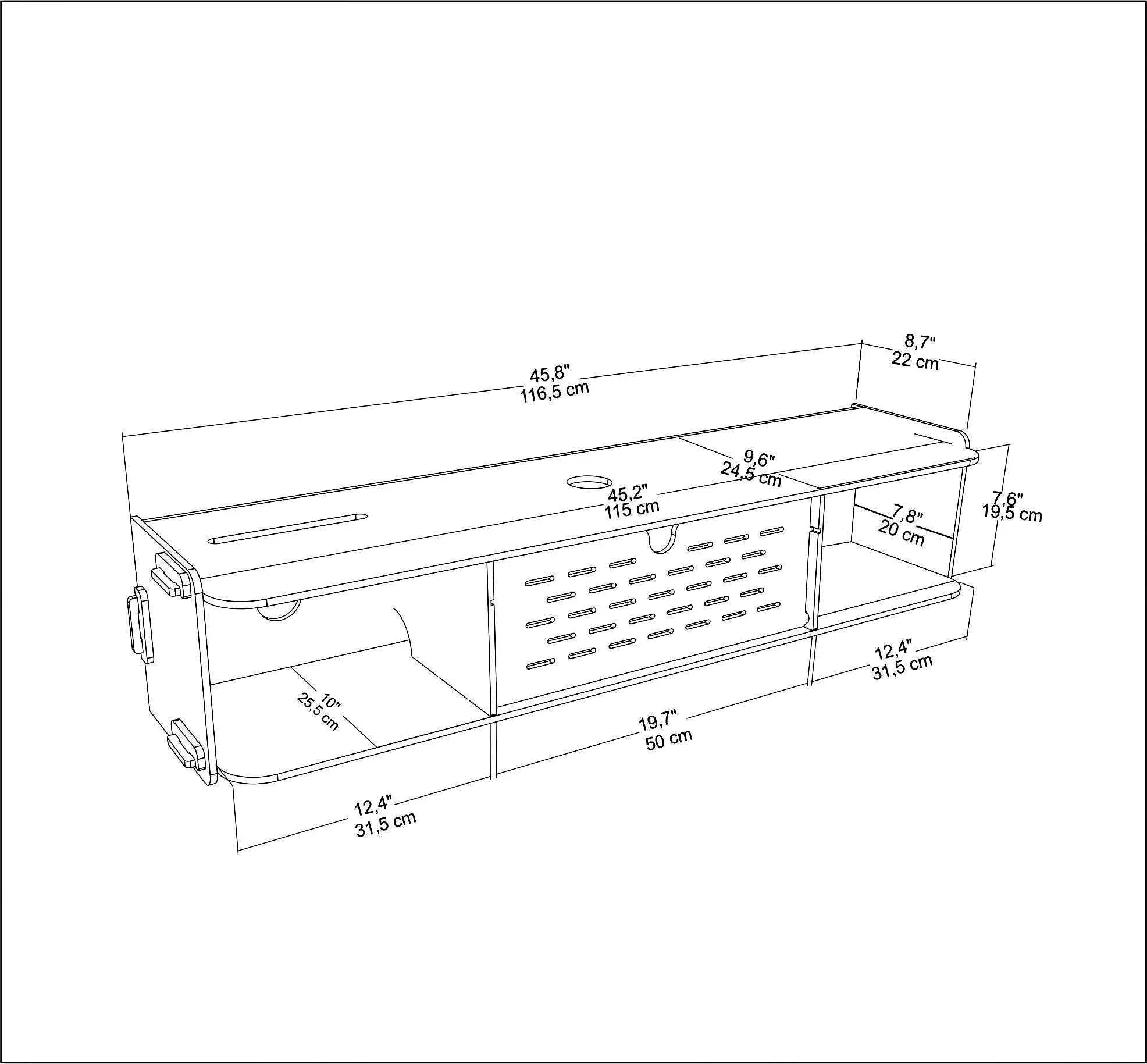 Sima 46" Wide Floating TV Stand and Media Console Decorotika