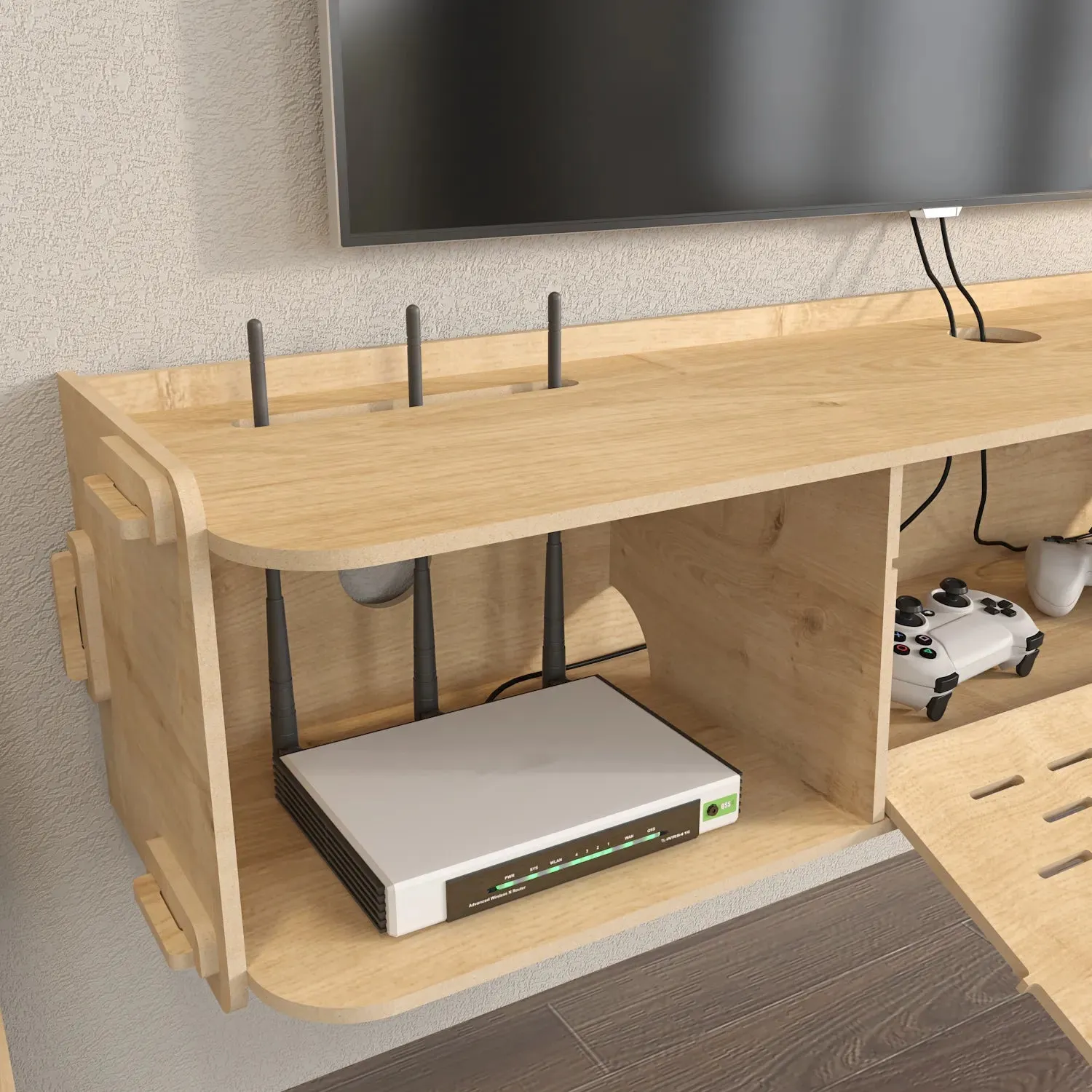 Sima 46" Wide Floating TV Stand and Media Console Decorotika