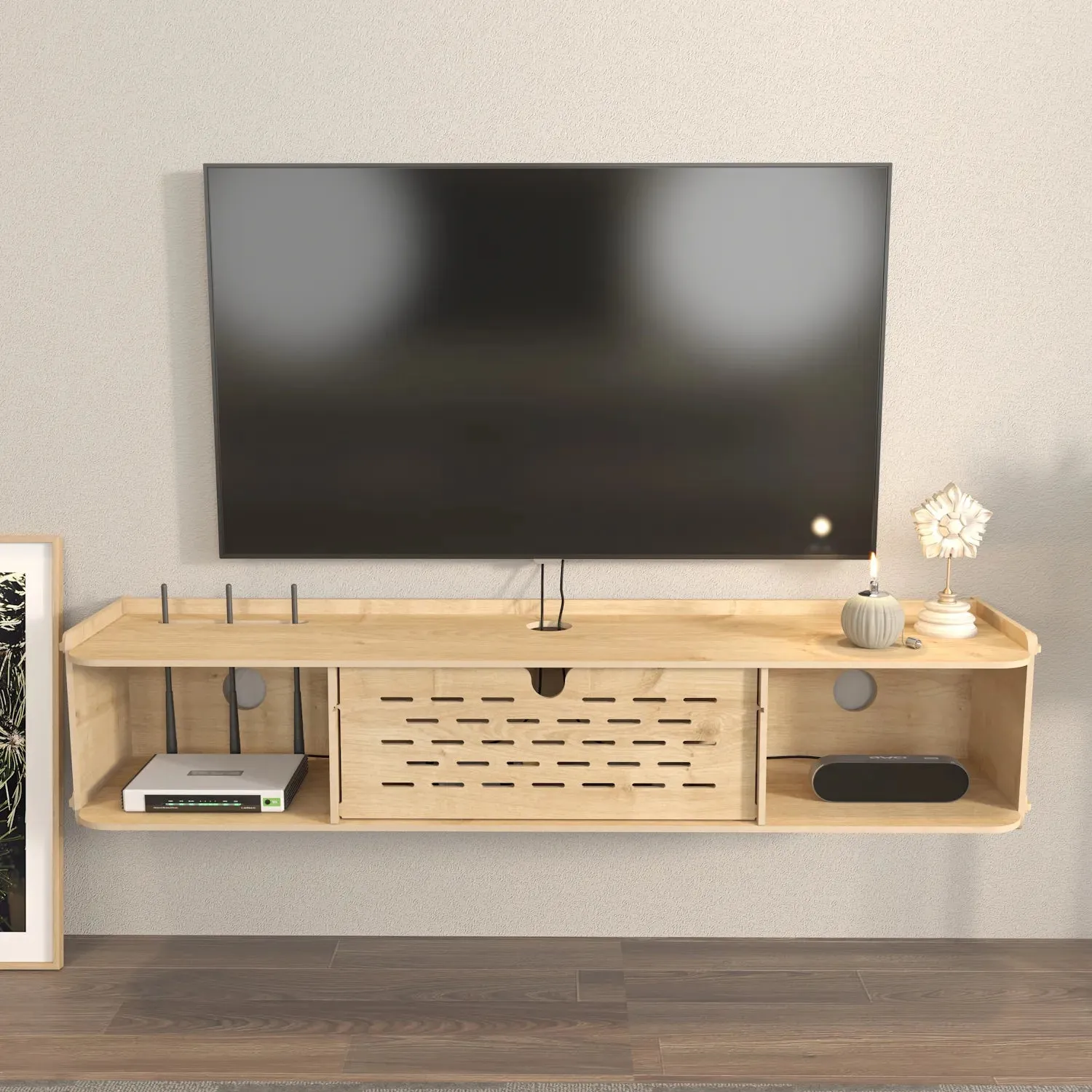 Sima 46" Wide Floating TV Stand and Media Console Decorotika
