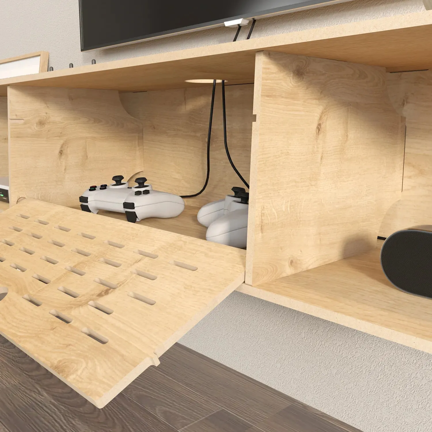 Sima 46" Wide Floating TV Stand and Media Console Decorotika