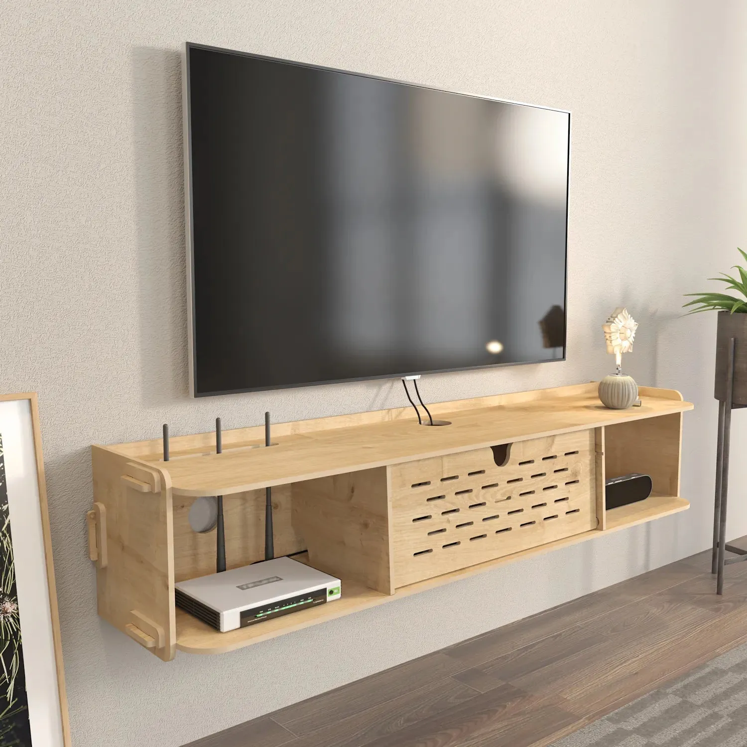 Sima 46" Wide Floating TV Stand and Media Console Decorotika