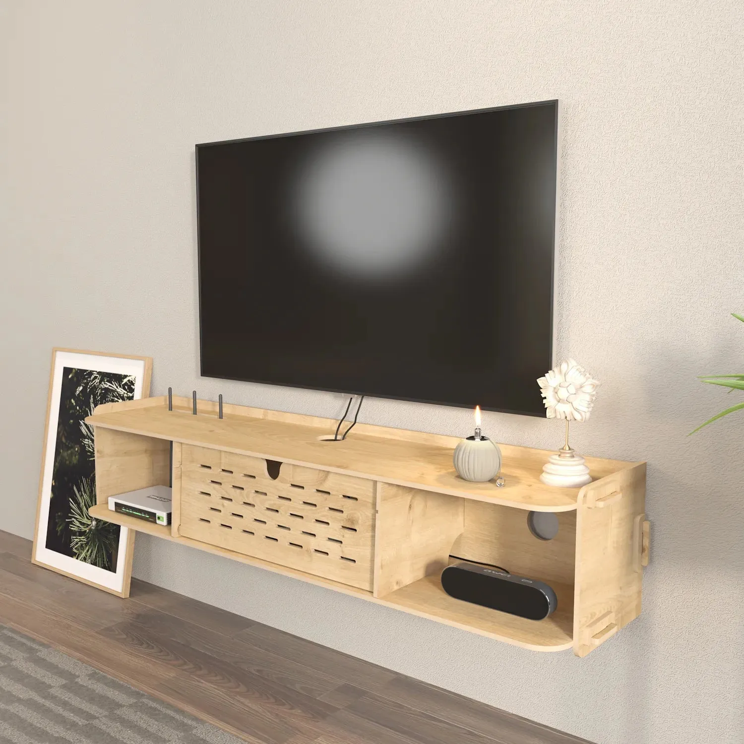 Sima 46" Wide Floating TV Stand and Media Console Decorotika