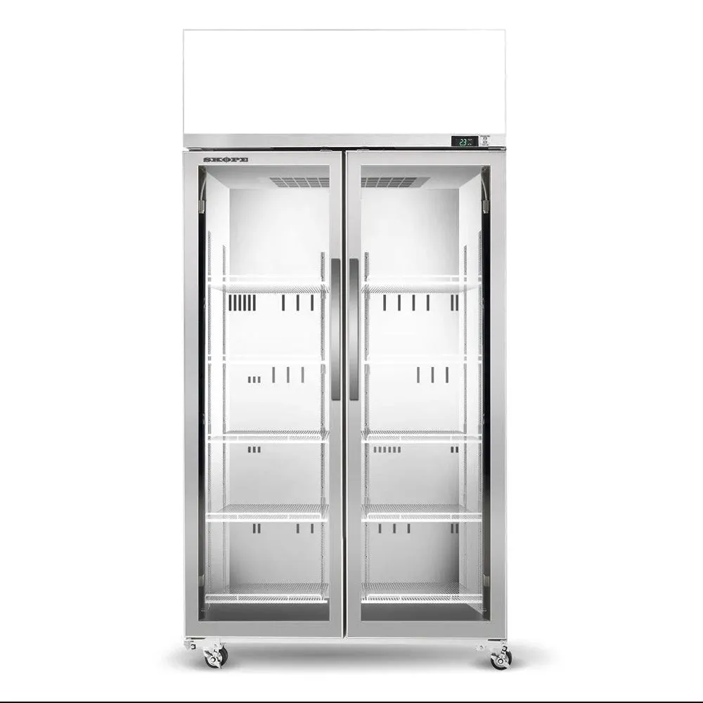 Skope Top Mount Double Glass Door Display Fridge - TCE1000N