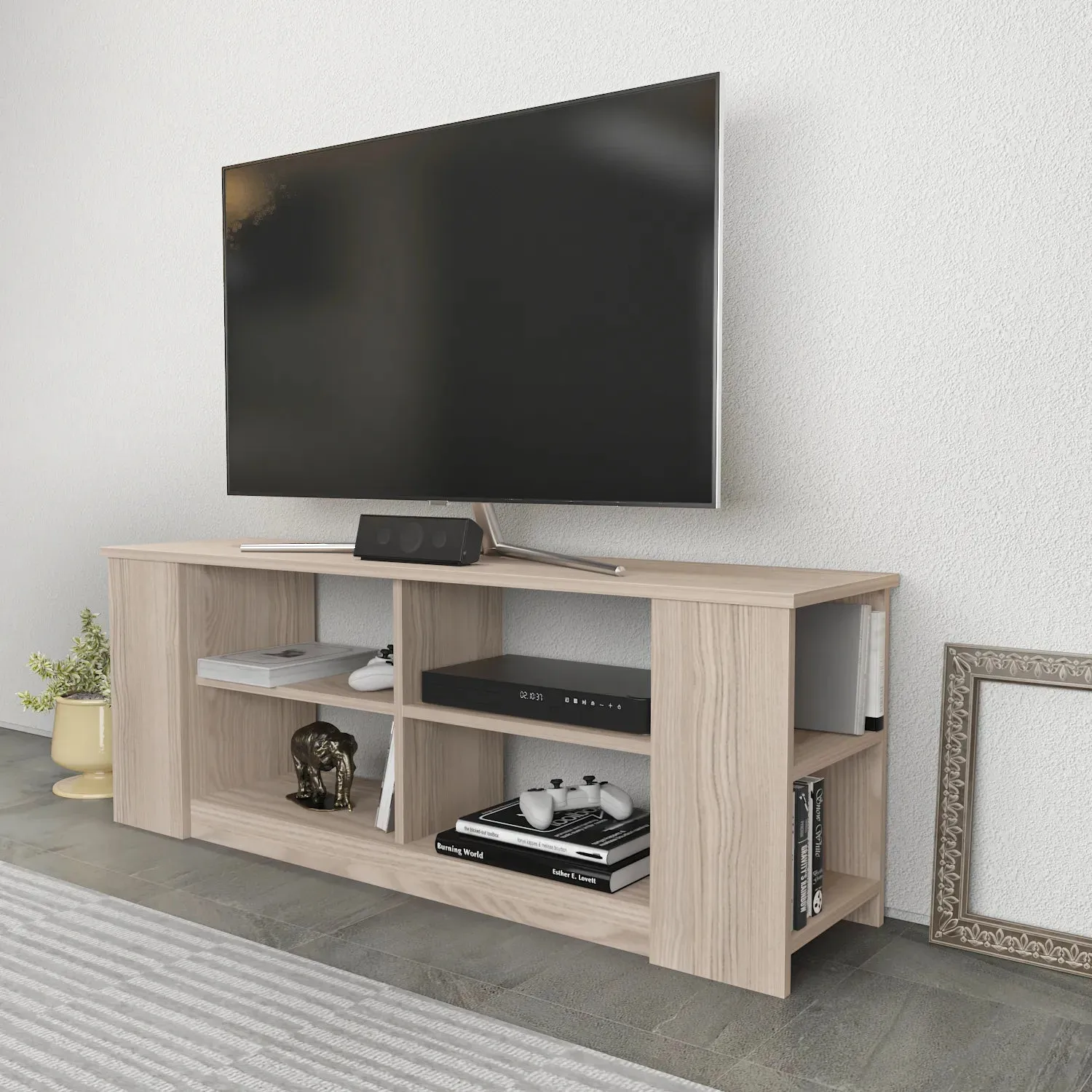 Space 55" Wide TV Stand for TVs up to 65'' | Media Console Decorotika