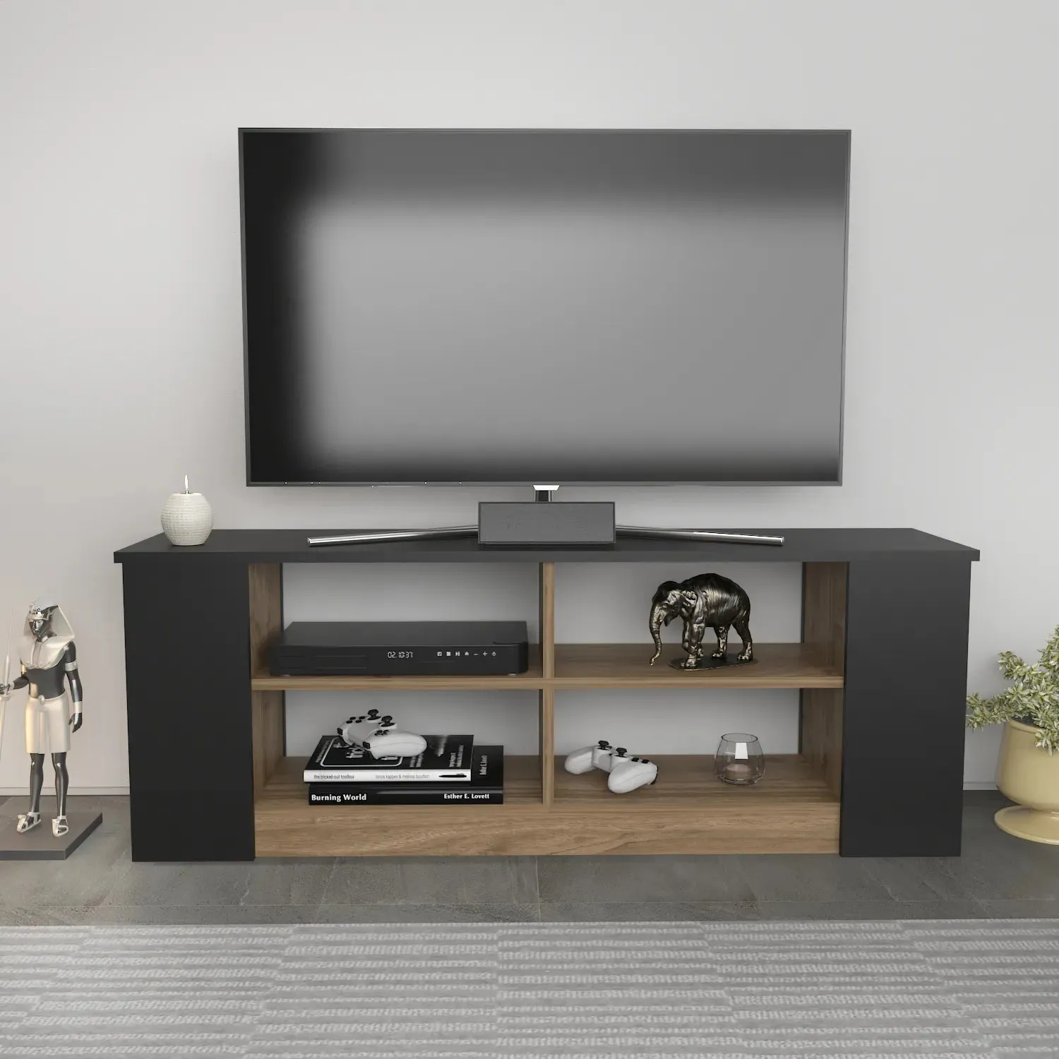 Space 55" Wide TV Stand for TVs up to 65'' | Media Console Decorotika