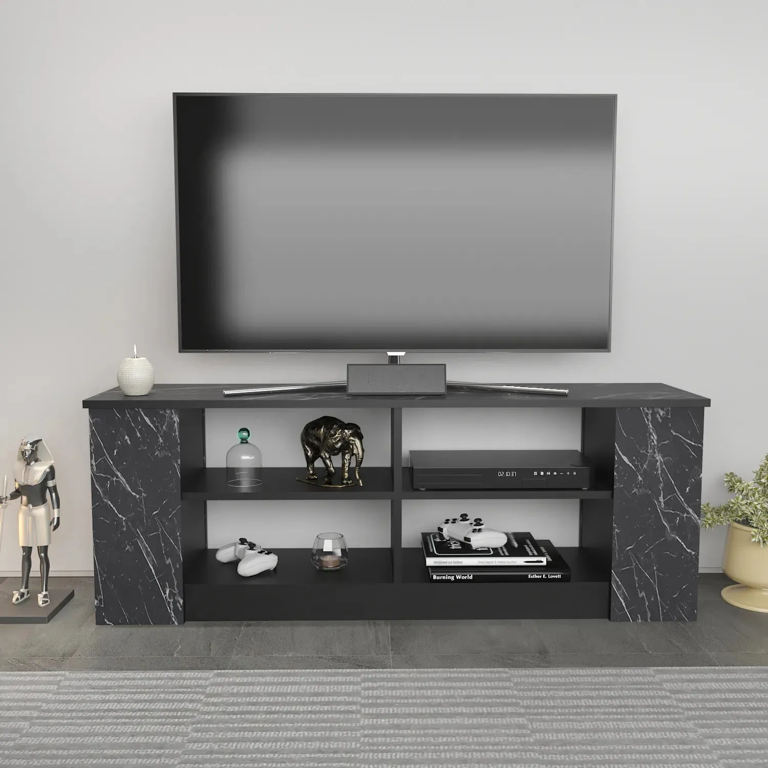 Space 55" Wide TV Stand for TVs up to 65'' | Media Console Decorotika