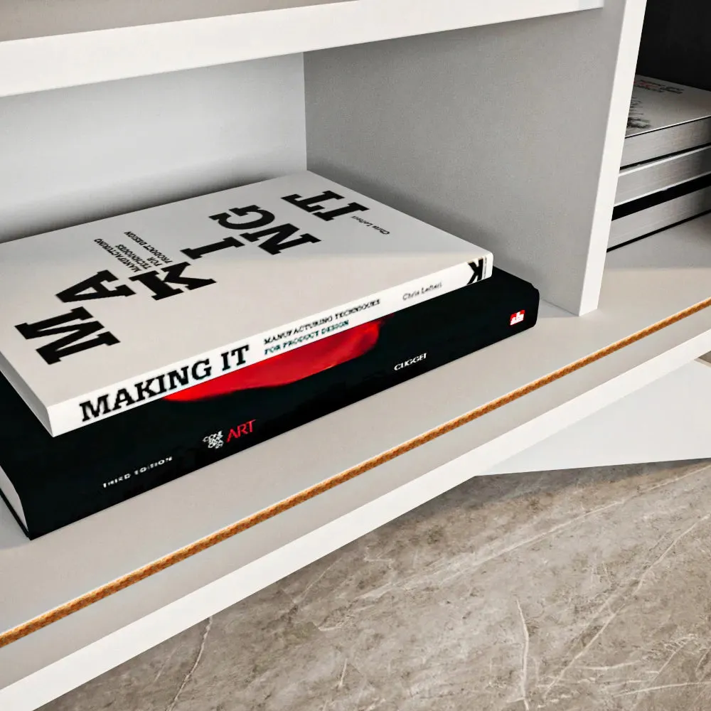 Store 59" Wide Oval Console | Modern TV Stand & Storage | Accommodates up to 68" TVs Decorotika