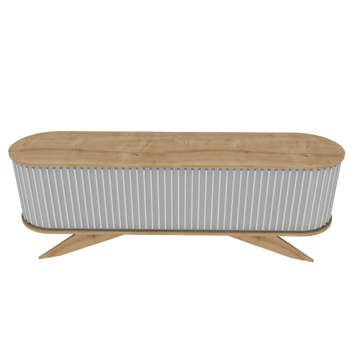 Store 71 Wide TV Stand - Sapphire Oak & White Decorotika