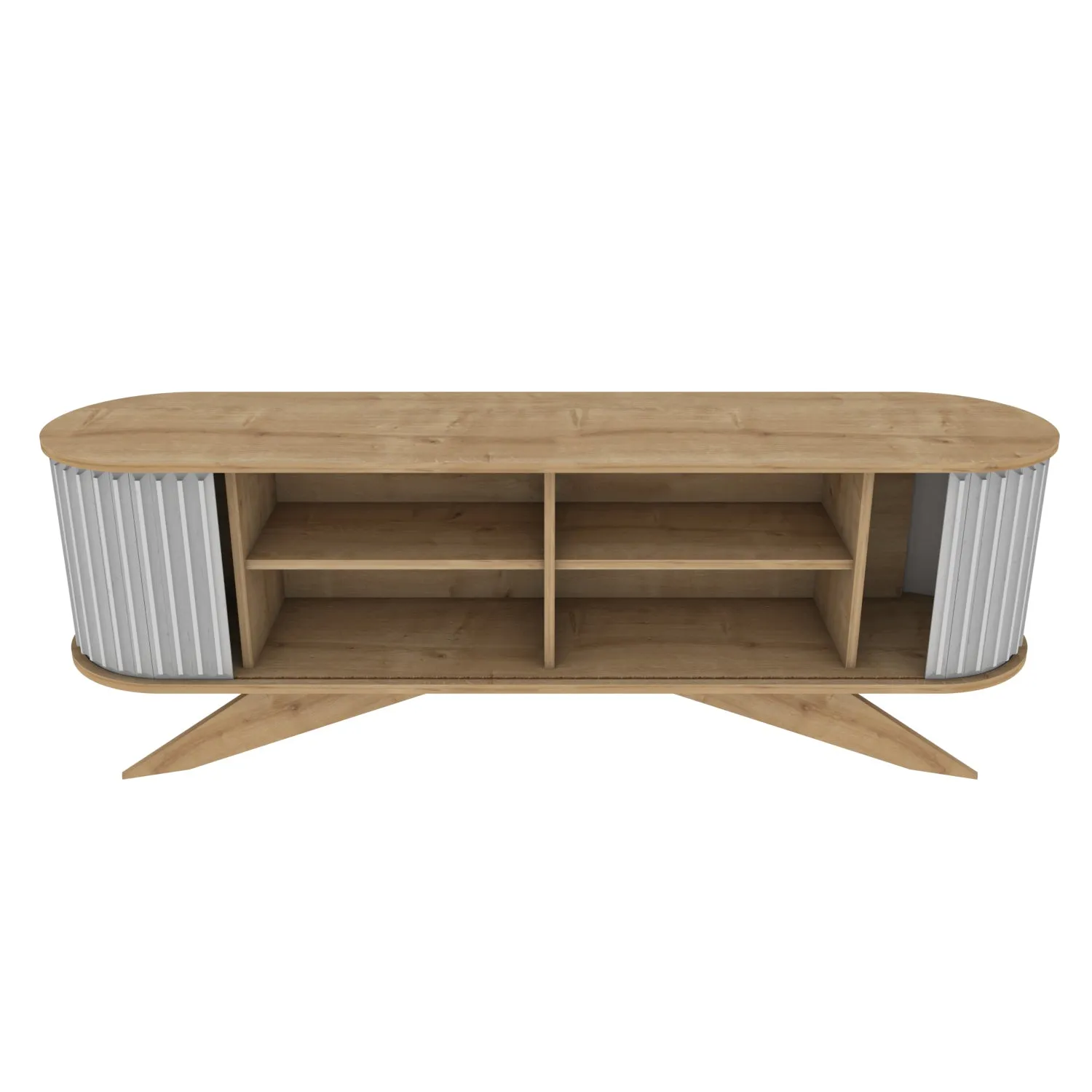 Store 71 Wide TV Stand - Sapphire Oak & White Decorotika
