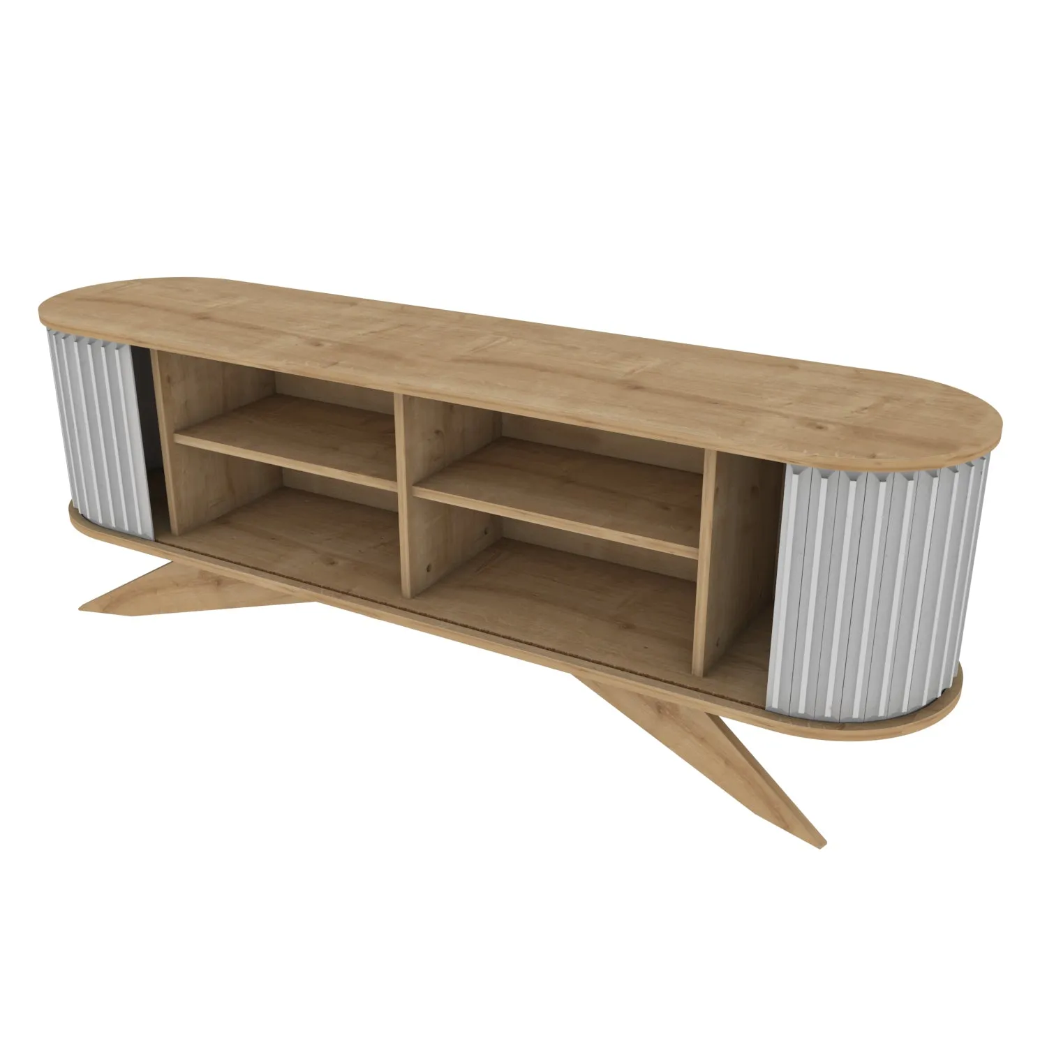 Store 71 Wide TV Stand - Sapphire Oak & White Decorotika