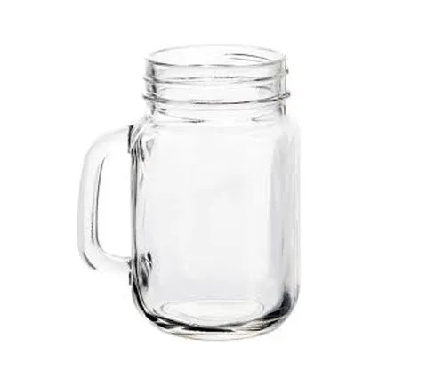 Tarro de Vidrio de 480 ml Mason Jar Frasco s/Tapa Liso VIT