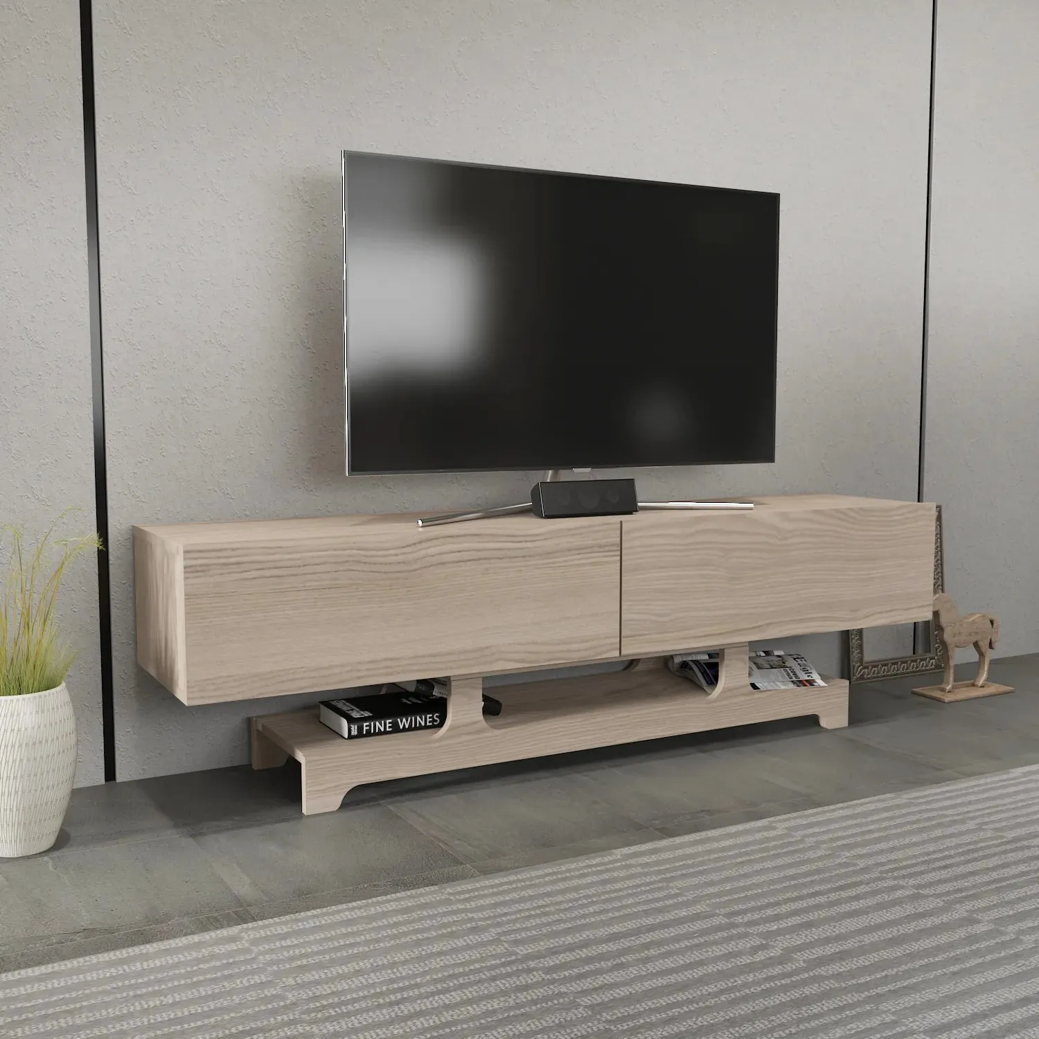 Tera 63" Wide TV Stand and Media Console for TVs up to 72" Decorotika