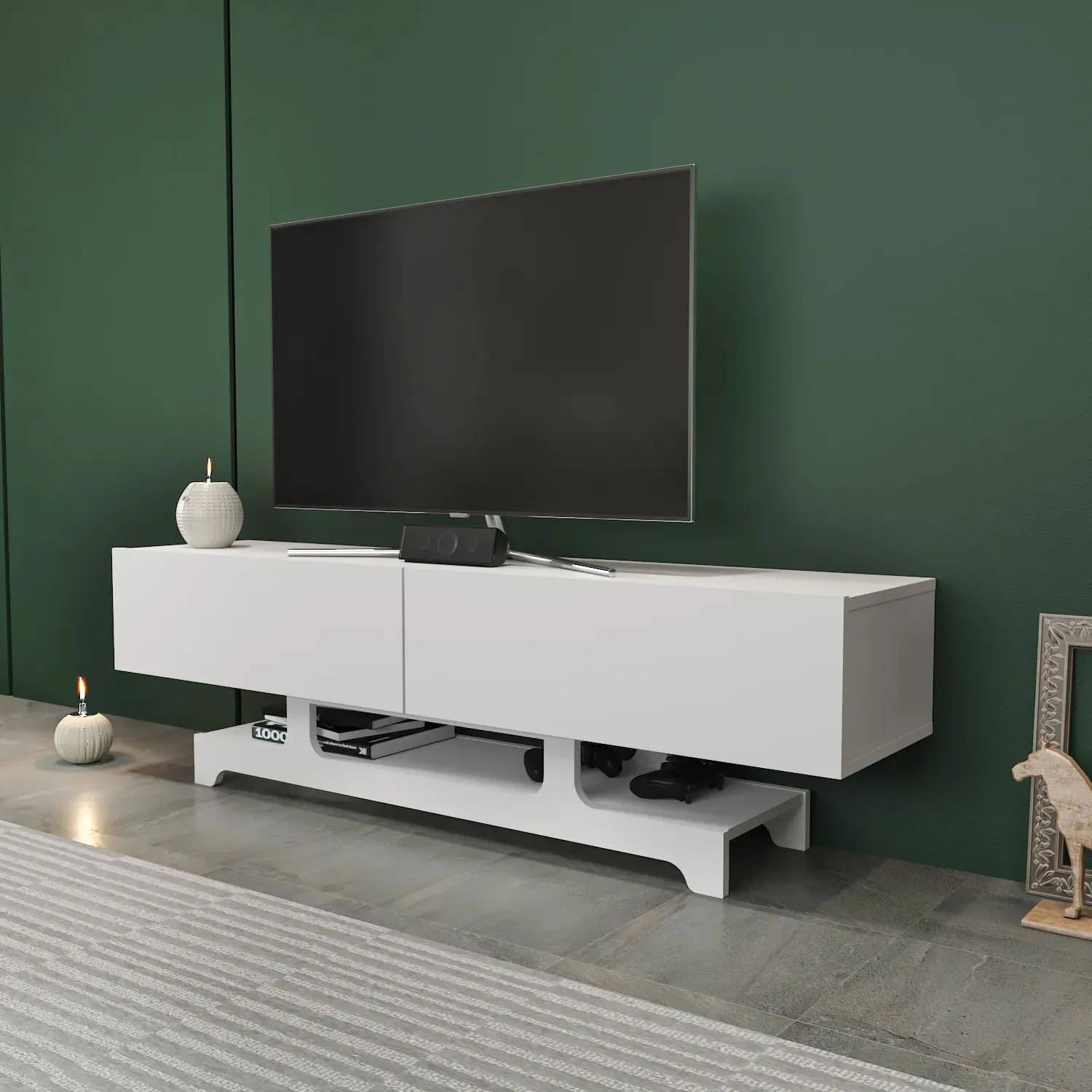 Tera 63" Wide TV Stand and Media Console for TVs up to 72" Decorotika