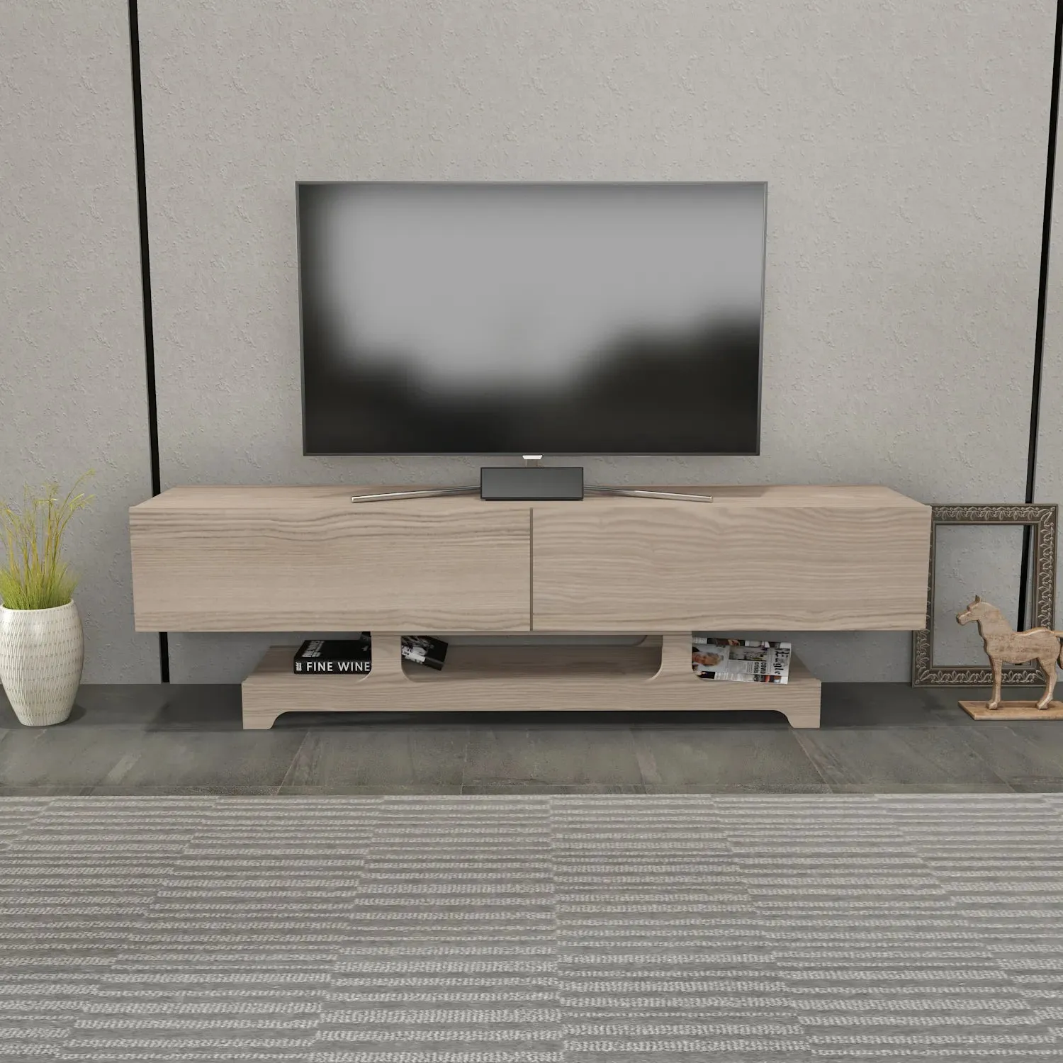 Tera 63" Wide TV Stand and Media Console for TVs up to 72" Decorotika