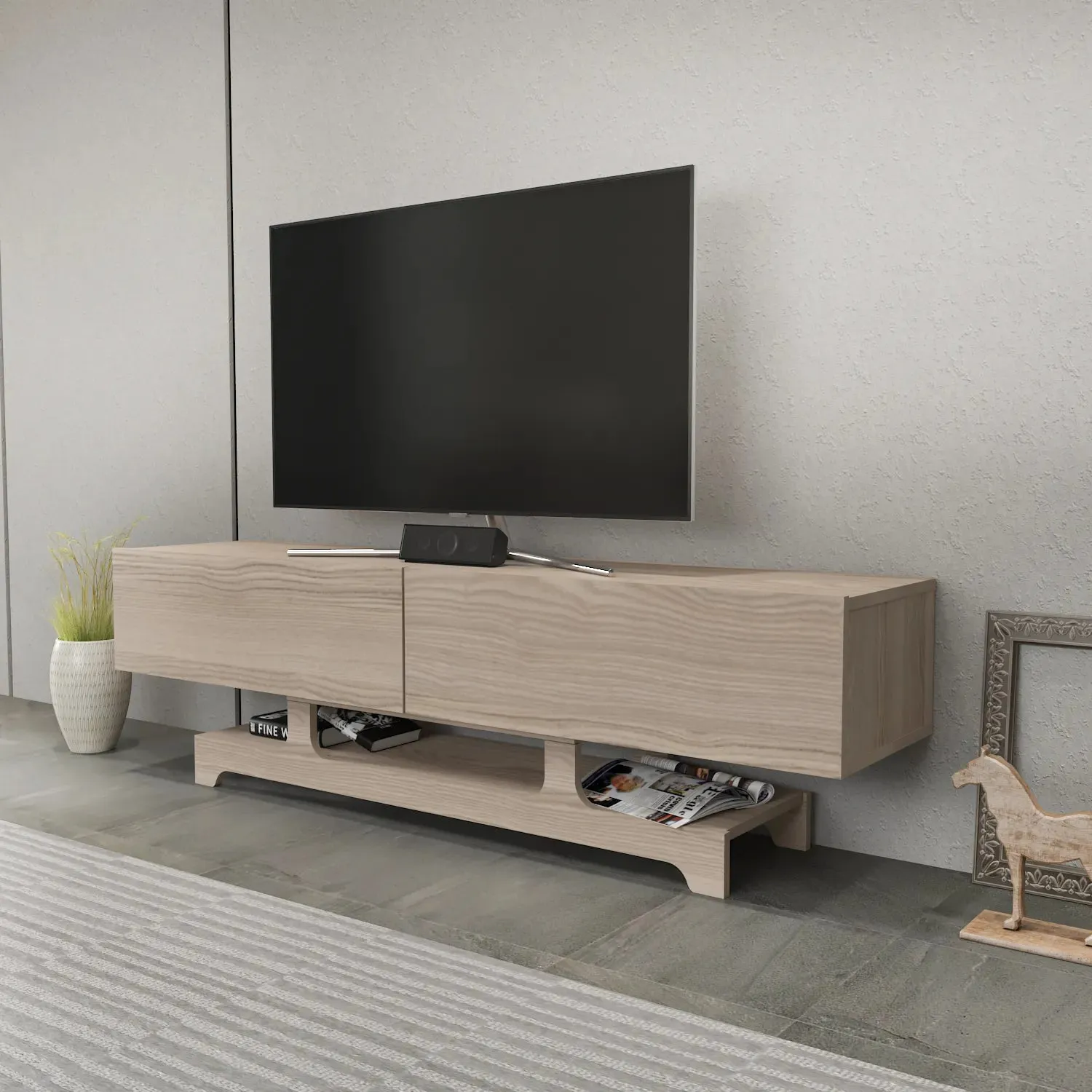 Tera 63" Wide TV Stand and Media Console for TVs up to 72" Decorotika
