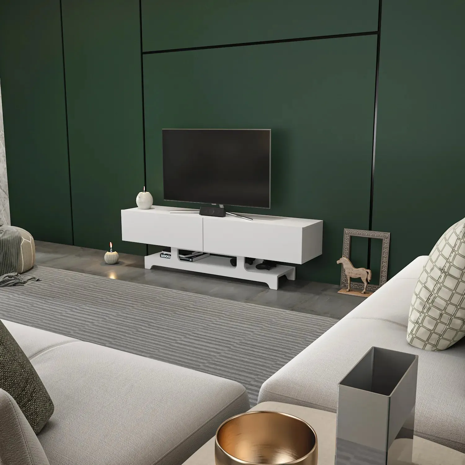 Tera 63" Wide TV Stand and Media Console for TVs up to 72" Decorotika