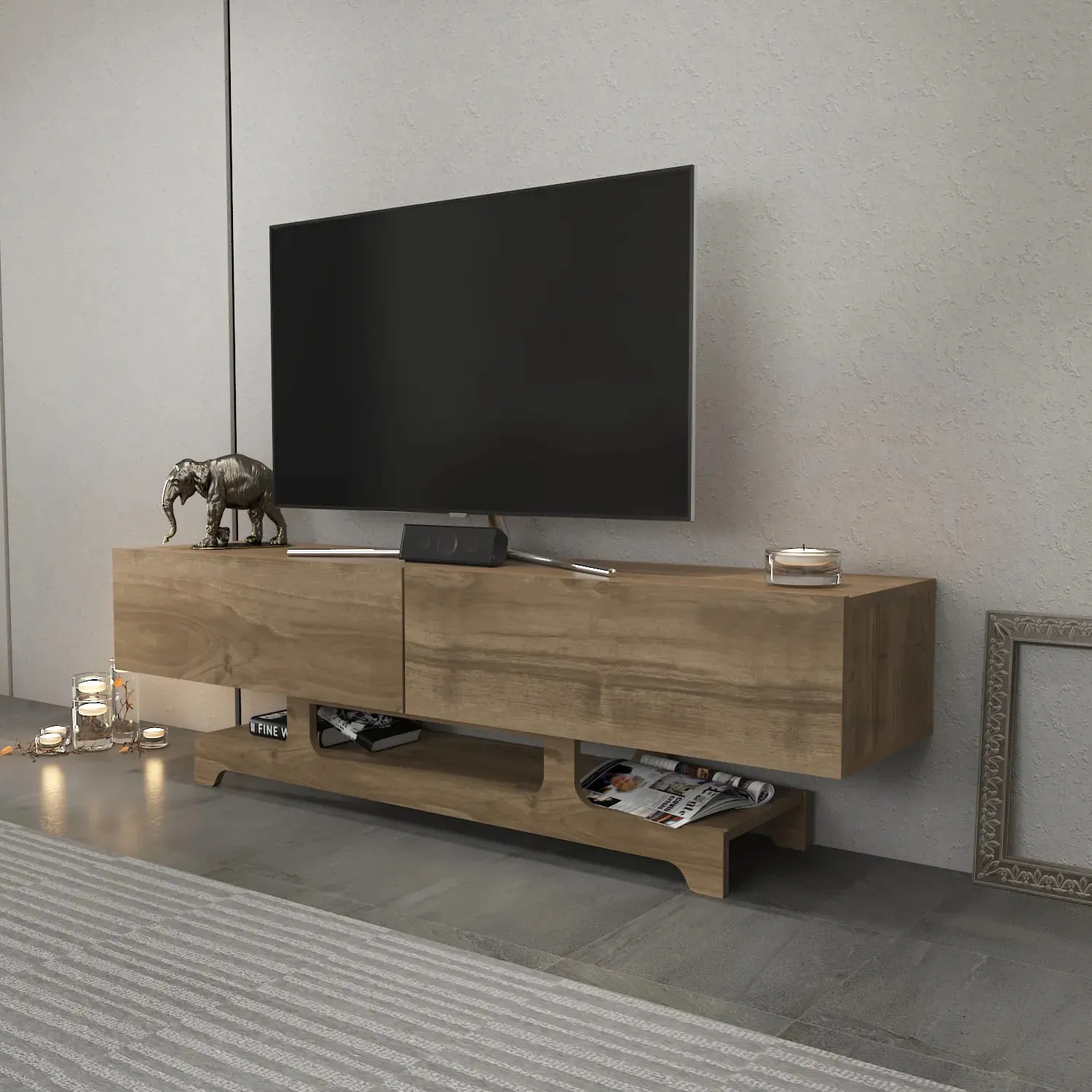 Tera 63" Wide TV Stand and Media Console for TVs up to 72" Decorotika