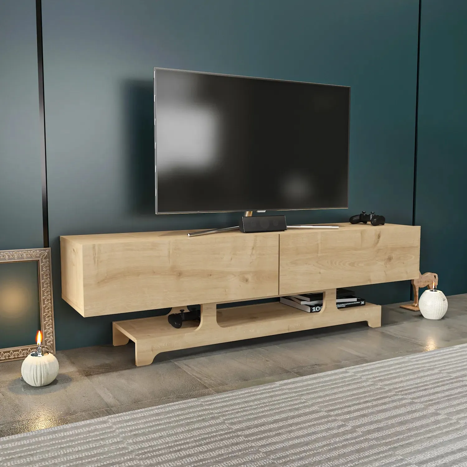 Tera 63" Wide TV Stand and Media Console for TVs up to 72" Decorotika