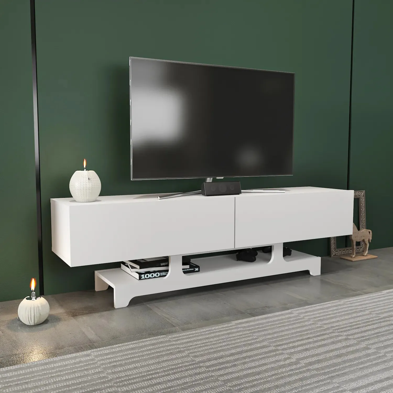 Tera 63" Wide TV Stand and Media Console for TVs up to 72" Decorotika